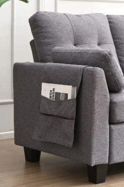 Brunswick Large 4-Seater Storage Chaise Sofa In Dark Grey -Daals Store LVSF 03 DARKGREY scene4