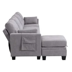 Brunswick Large 4-Seater Storage Chaise Sofa In Light Grey 21 Brunswick Large 4-Seater Storage Chaise Sofa In Light Grey -Daals Store LVSF 03 LIGHTGREY WB4