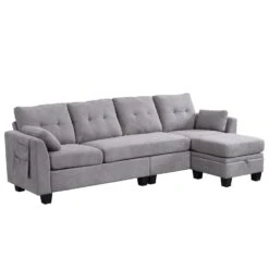 Brunswick Large 4-Seater Storage Chaise Sofa In Light Grey 22 Brunswick Large 4-Seater Storage Chaise Sofa In Light Grey -Daals Store LVSF 03 LIGHTGREY WB5
