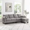 Brunswick Large 4-Seater Storage Chaise Sofa In Light Grey -Daals Store LVSF 03 LIGHTGREY main