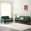 Clarence Sofa Range In Green Velvet