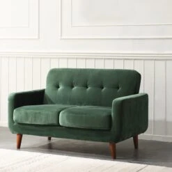 Clarence Sofa Range In Green Velvet -Daals Store LVSF 06 GREENVEL 2ST scene1