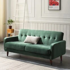 Clarence Sofa Range In Green Velvet -Daals Store LVSF 06 GREENVEL 3ST scene1