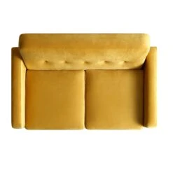 Clarence 2-Seater Sofa In Mustard Yellow Velvet -Daals Store LVSF 06 MUSTARDVEL 2ST WB3