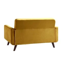 Clarence 2-Seater Sofa In Mustard Yellow Velvet -Daals Store LVSF 06 MUSTARDVEL 2ST WB5