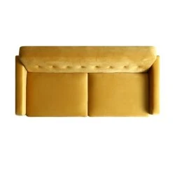 Clarence 3-Seater Sofa In Mustard Yellow Velvet -Daals Store LVSF 06 MUSTARDVEL 3ST WB3