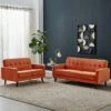 Clarence Sofa Range In Burnt Orange Velvet -Daals Store LVSF 06 ORANGE 2N3ST set scene