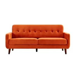 Clarence Sofa Range In Burnt Orange Velvet -Daals Store LVSF 06 ORANGE 3ST WB1