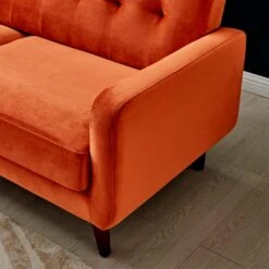 Clarence Sofa Range In Burnt Orange Velvet -Daals Store LVSF 06 ORANGE scene1