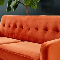 Clarence Sofa Range In Burnt Orange Velvet -Daals Store LVSF 06 ORANGE scene2