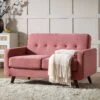 Clarence 2-Seater Sofa In Blush Pink Velvet 12 Clarence 2-Seater Sofa In Blush Pink Velvet -Daals Store LVSF 06 PINKVEL 2ST main