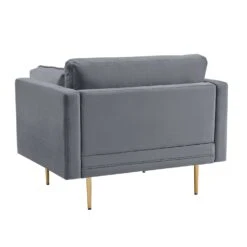Pelham Grey Velvet Fabric Armchair 12 Pelham Grey Velvet Fabric Armchair -Daals Store LVSF 386 GREYVEL 1ST WB3