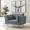 Pelham Grey Velvet Fabric Armchair 22 Pelham Grey Velvet Fabric Armchair -Daals Store LVSF 386 GREYVEL 1ST main