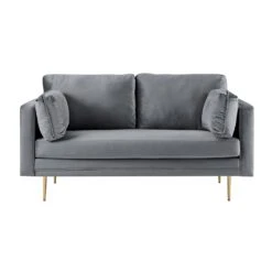 Pelham Grey Velvet Fabric Sofa 24 Pelham Grey Velvet Fabric Sofa -Daals Store LVSF 386 GREYVEL 2ST WB2