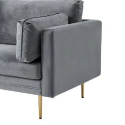 Pelham Grey Velvet Fabric Sofa 29 Pelham Grey Velvet Fabric Sofa -Daals Store LVSF 386 GREYVEL 2ST detail3