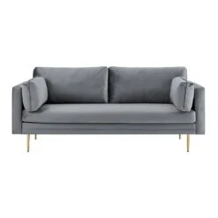 Pelham Grey Velvet Fabric Sofa 25 Pelham Grey Velvet Fabric Sofa -Daals Store LVSF 386 GREYVEL 3ST WB2