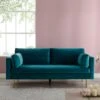 Pelham Teal Blue Velvet Fabric Sofa 26 Pelham Teal Blue Velvet Fabric Sofa -Daals Store LVSF 386 TEALVEL 3ST main