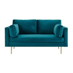 Pelham Teal Blue Velvet Fabric Sofa -Daals Store LVSF 386 TEALVEL 2ST WB2