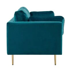 Pelham Teal Blue Velvet Fabric Sofa -Daals Store LVSF 386 TEALVEL 3ST detail2