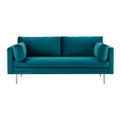 Pelham Teal Blue Velvet Fabric Sofa -Daals Store LVSF 386 TEALVEL 3ST WB2