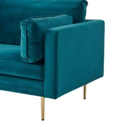 Pelham Teal Blue Velvet Fabric Sofa -Daals Store LVSF 386 TEALVEL 3ST detail1