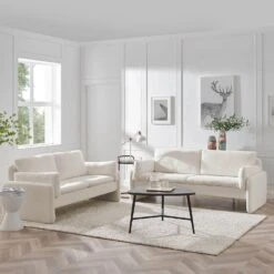Clapham 3-Seater Ecru Boucle Sofa -Daals Store LVSF 89 ECRUBOUCLE 2N3 set scene