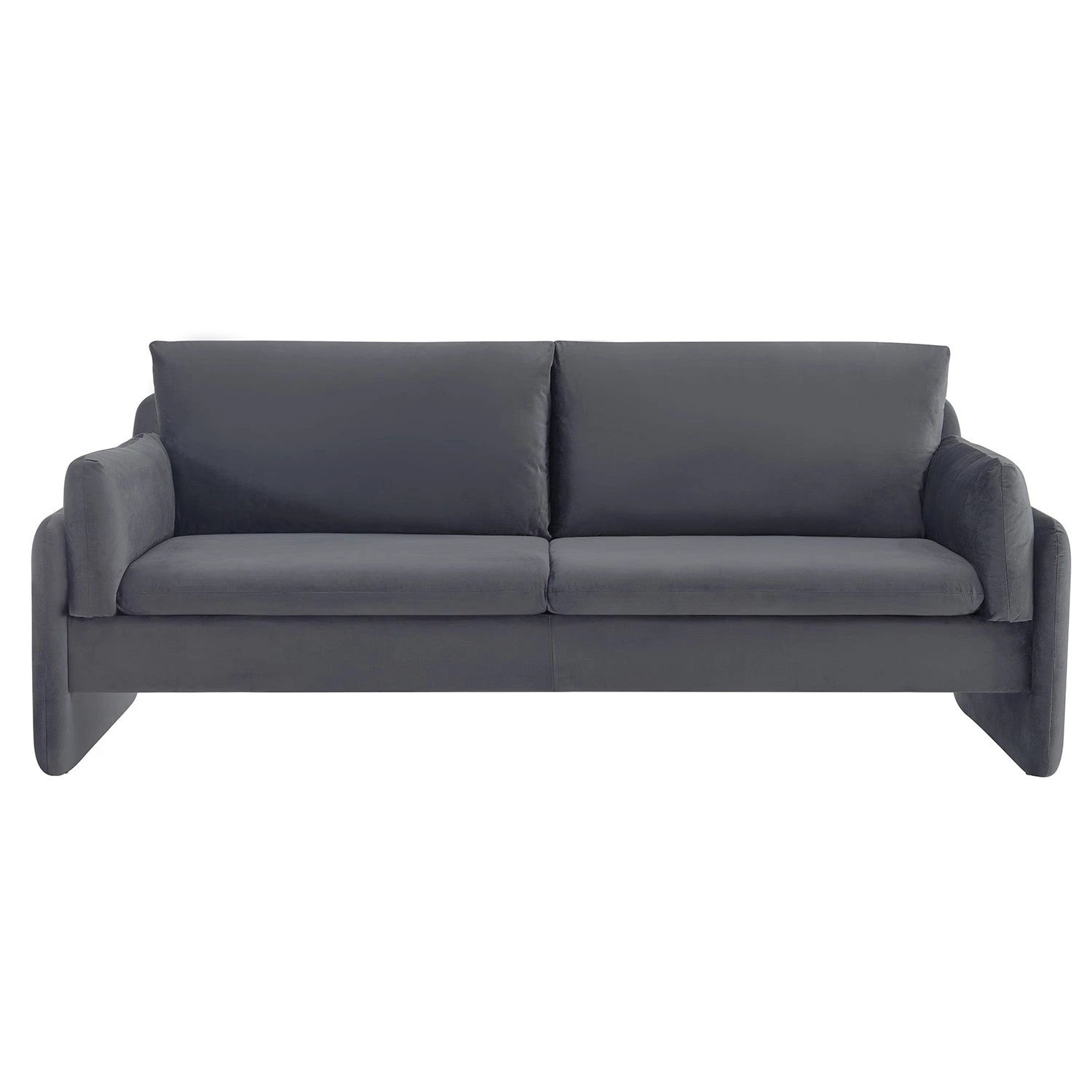 Clapham 3-Seater Grey Velvet Fabric Sofa 4 Clapham 3-Seater Grey Velvet Fabric Sofa - Image 4