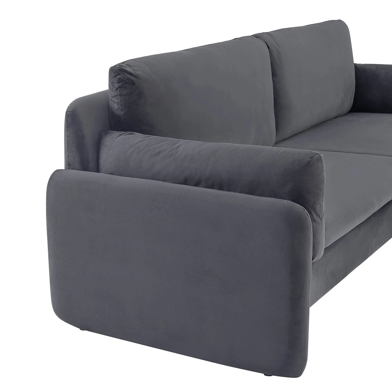 Clapham 3-Seater Grey Velvet Fabric Sofa 8 Clapham 3-Seater Grey Velvet Fabric Sofa - Image 8