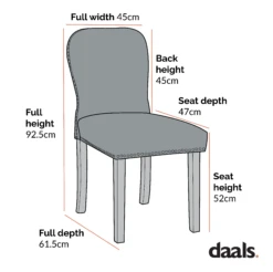 Stanway Set Of 2 Grey Velvet Dining Chairs 14 Stanway Set Of 2 Grey Velvet Dining Chairs -Daals Store LW DCH 043 2P CHART 1