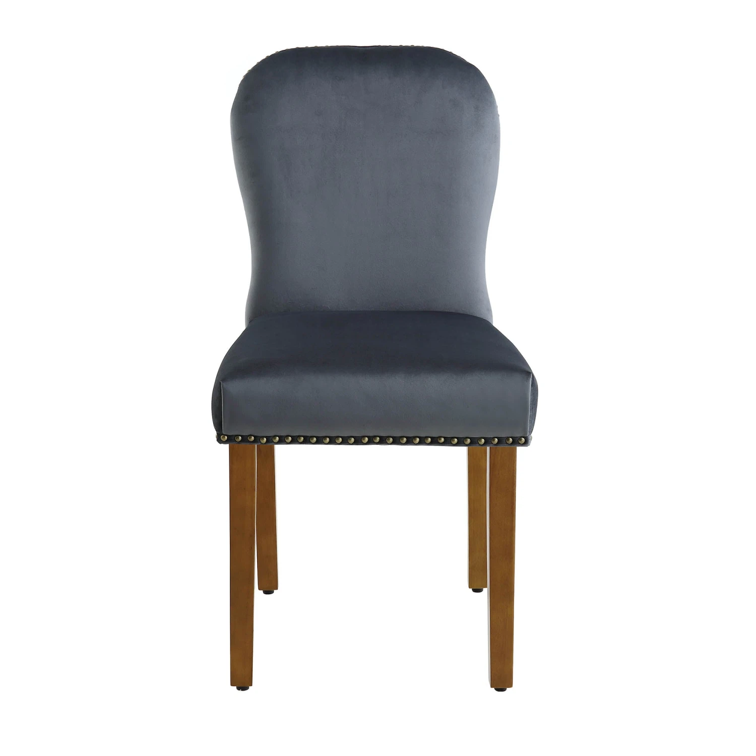 Stanway Set Of 2 Grey Velvet Dining Chairs 3 Stanway Set Of 2 Grey Velvet Dining Chairs - Image 3