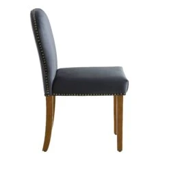 Stanway Set Of 2 Grey Velvet Dining Chairs 16 Stanway Set Of 2 Grey Velvet Dining Chairs -Daals Store LW DCH 043 DARKGREYVEL 2P WB4