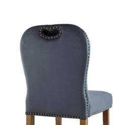 Stanway Set Of 2 Grey Velvet Dining Chairs 19 Stanway Set Of 2 Grey Velvet Dining Chairs -Daals Store LW DCH 043 DARKGREYVEL 2P detail2
