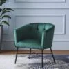Aurelie Tub Chair In Emerald Green Velvet -Daals Store MB217GREEN main