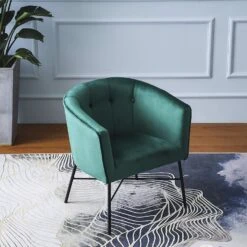 Aurelie Tub Chair In Emerald Green Velvet -Daals Store MB217GREEN scene2