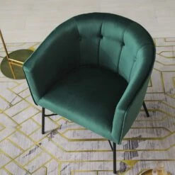 Aurelie Tub Chair In Emerald Green Velvet -Daals Store MB217GREEN scene3