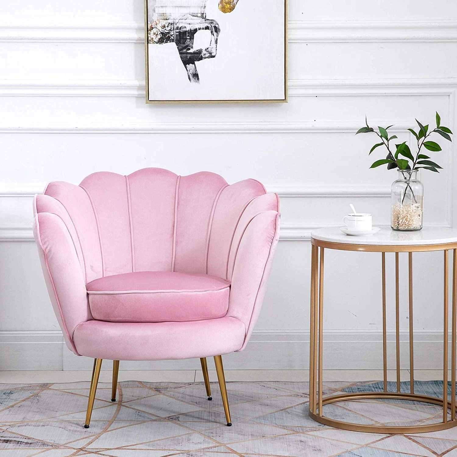 Hepburn Accent Chair In Pink Velvet 1 Hepburn Accent Chair In Pink Velvet