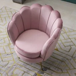 Hepburn Accent Chair In Pink Velvet 11 Hepburn Accent Chair In Pink Velvet -Daals Store MB218PINK scene4