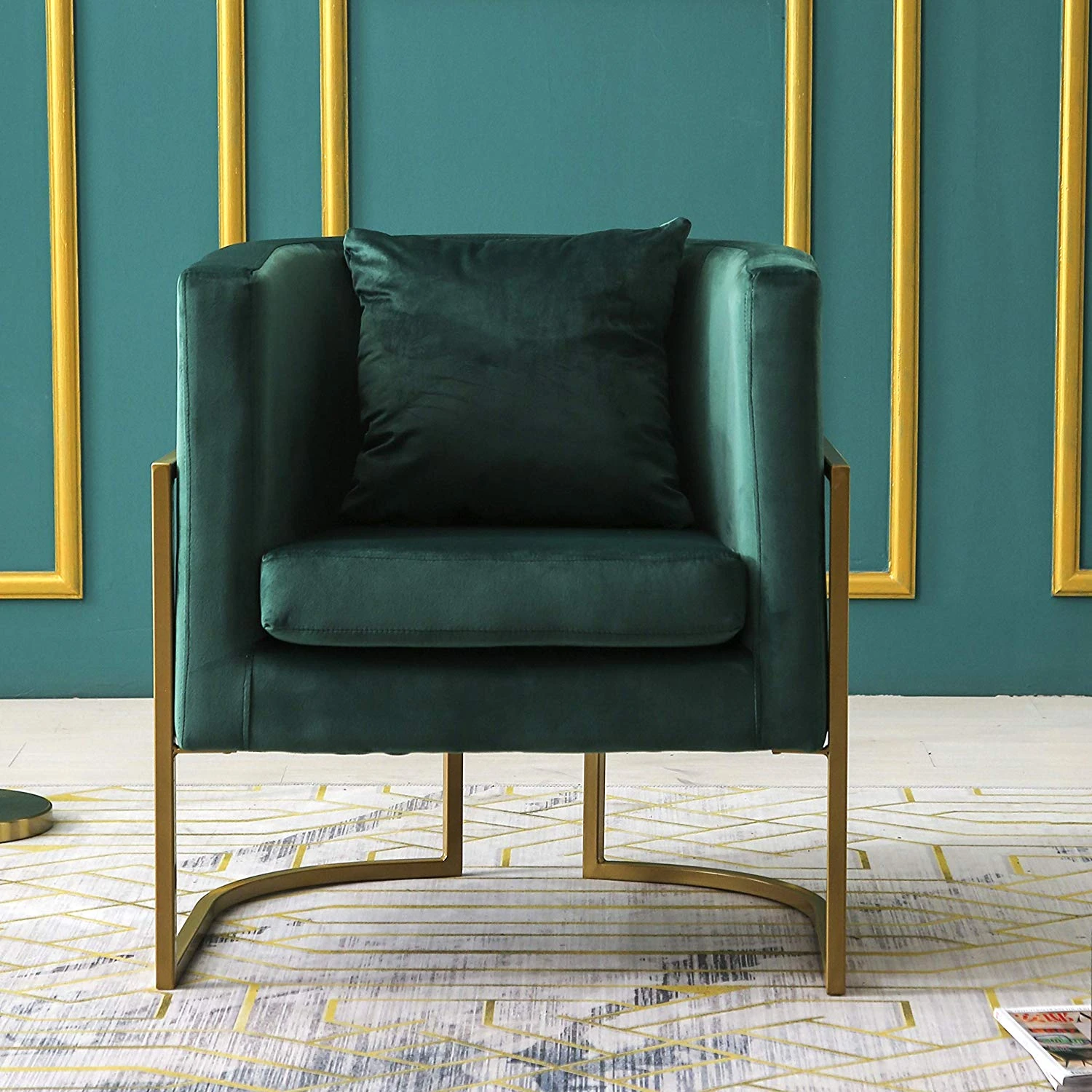 Gracie Accent Chair In Green Velvet 2 Gracie Accent Chair In Green Velvet - Image 2