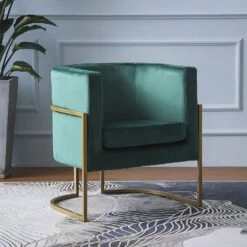 Gracie Accent Chair In Green Velvet 9 Gracie Accent Chair In Green Velvet -Daals Store MB219GREEN scene3