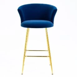 Kylie Set Of 2 Blue Velvet Bar Stools 15 Kylie Set Of 2 Blue Velvet Bar Stools -Daals Store MB222BLUEVEL P WB3