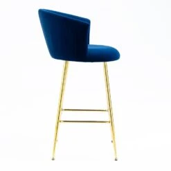 Kylie Set Of 2 Blue Velvet Bar Stools 16 Kylie Set Of 2 Blue Velvet Bar Stools -Daals Store MB222BLUEVEL P WB4