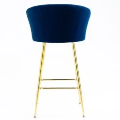 Kylie Set Of 2 Blue Velvet Bar Stools 18 Kylie Set Of 2 Blue Velvet Bar Stools -Daals Store MB222BLUEVEL P WB6