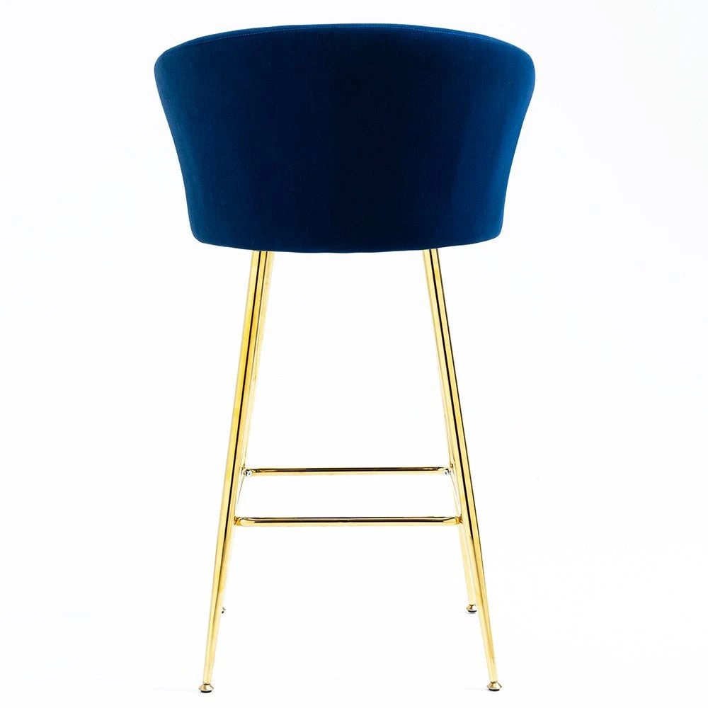 Kylie Set Of 2 Blue Velvet Bar Stools 8 Kylie Set Of 2 Blue Velvet Bar Stools - Image 8