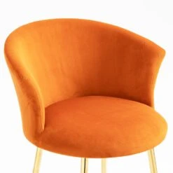 Kylie Set Of 2 Orange Velvet Bar Stools 17 Kylie Set Of 2 Orange Velvet Bar Stools -Daals Store MB222ORANGEVEL P detail1