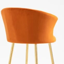 Kylie Set Of 2 Orange Velvet Bar Stools 19 Kylie Set Of 2 Orange Velvet Bar Stools -Daals Store MB222ORANGEVEL P detail3