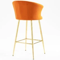 Kylie Set Of 2 Orange Velvet Bar Stools 15 Kylie Set Of 2 Orange Velvet Bar Stools -Daals Store MB222ORANGEVEL P scene4