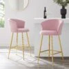 Kylie Set Of 2 Pink Velvet Bar Stools 26 Kylie Set Of 2 Pink Velvet Bar Stools -Daals Store MB222PINKVEL P main