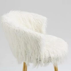 Kylie Set Of 2 White Plush Shaggy Faux Fur Bar Stools 11 Kylie Set Of 2 White Plush Shaggy Faux Fur Bar Stools -Daals Store MB222WHITEPLUSH P scene2