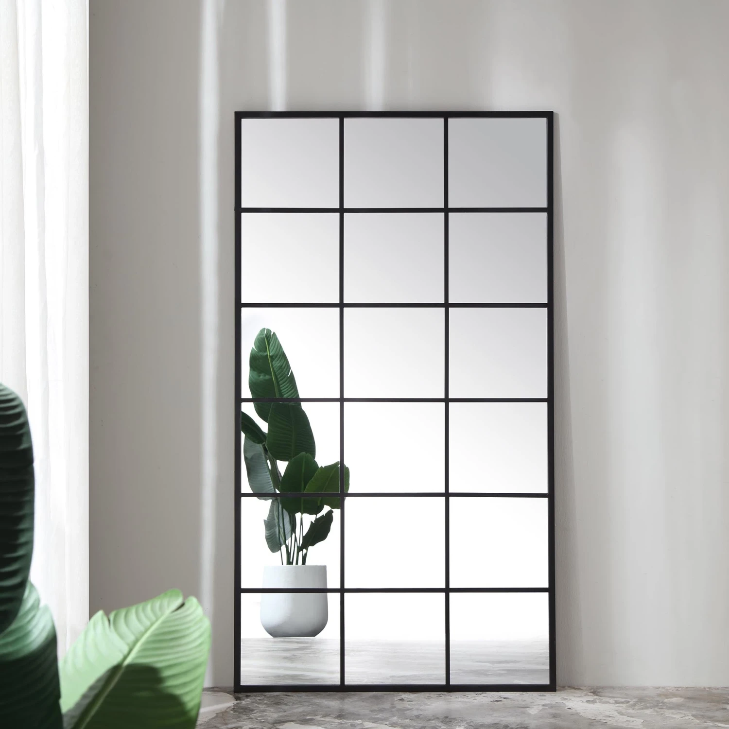Chardwell Full Length Industrial Metal Window Mirror 180 X 100 Cm, Black 2 Chardwell Full Length Industrial Metal Window Mirror 180 X 100 Cm, Black - Image 2