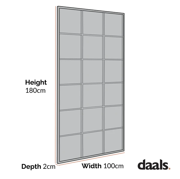 Chardwell Full Length Industrial Metal Window Mirror 180 X 100 Cm, Black 5 Chardwell Full Length Industrial Metal Window Mirror 180 X 100 Cm, Black - Image 5